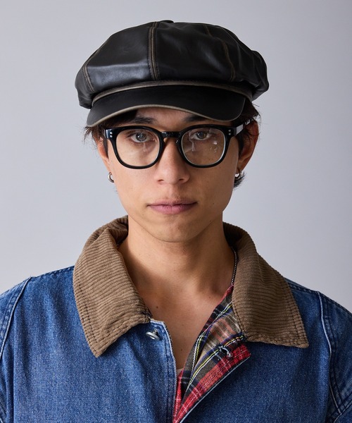 Faux Leather Vintage-Style Casquette / フェイクレザー ヴィンテージ