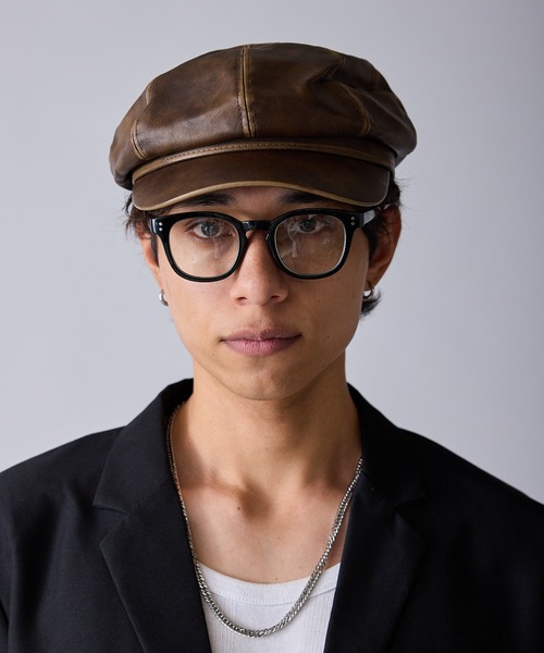 Faux Leather Vintage-Style Casquette / フェイクレザー ヴィンテージ