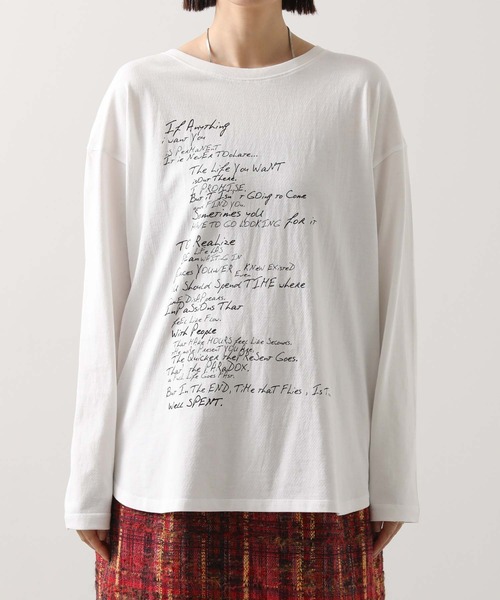 Gready Brilliant（グレディブリリアン）の「手描きメッセージロゴT（Tシャツ/カットソー・レディース・オフホワイト/ブラウン・38）」の22枚目の写真