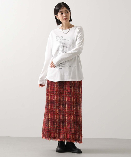 Gready Brilliant（グレディブリリアン）の「手描きメッセージロゴT（Tシャツ/カットソー・レディース・オフホワイト/ブラウン・38）」の4枚目の写真