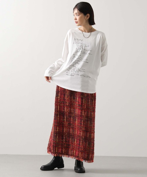 Gready Brilliant（グレディブリリアン）の「手描きメッセージロゴT（Tシャツ/カットソー・レディース・オフホワイト/ブラウン・38）」の6枚目の写真