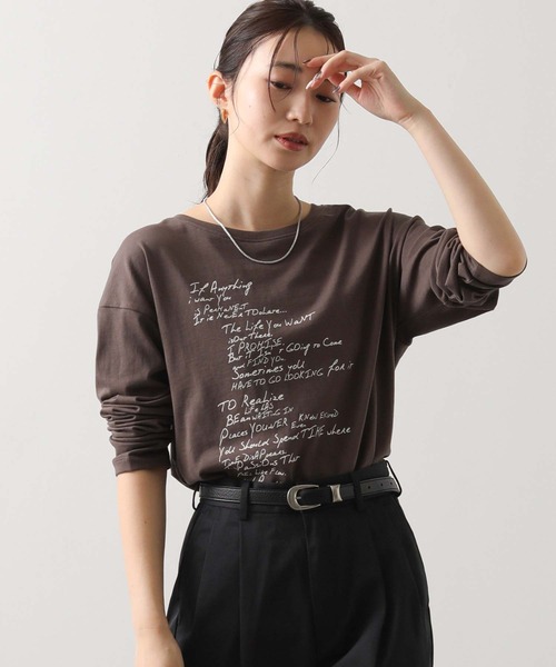 Gready Brilliant（グレディブリリアン）の「手描きメッセージロゴT（Tシャツ/カットソー・レディース・オフホワイト/ブラウン・38）」の21枚目の写真