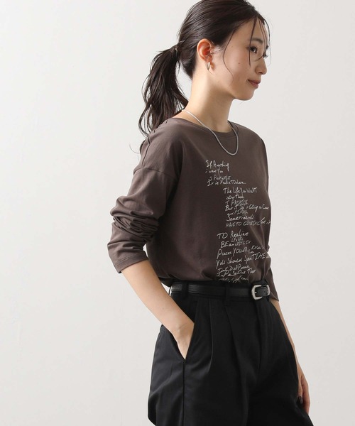 Gready Brilliant（グレディブリリアン）の「手描きメッセージロゴT（Tシャツ/カットソー・レディース・オフホワイト/ブラウン・38）」の16枚目の写真