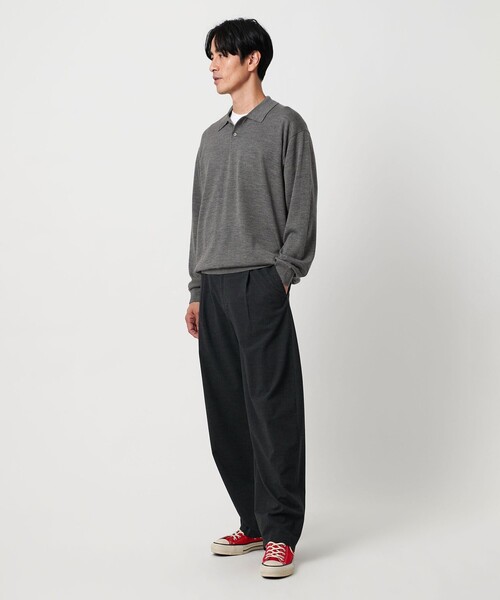 BEAUTY&YOUTH UNITED ARROWS（ビューティーアンドユースユナイテッドアローズ）の「SUPER130 ウール ポロニット ウォッシャブル（ポロシャツ・メンズ・グレー系/ブラック・M/S/L/XL）」の4枚目の写真