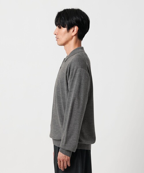 BEAUTY&YOUTH UNITED ARROWS（ビューティーアンドユースユナイテッドアローズ）の「SUPER130 ウール ポロニット ウォッシャブル（ポロシャツ・メンズ・グレー系/ブラック・M/S/L/XL）」の7枚目の写真