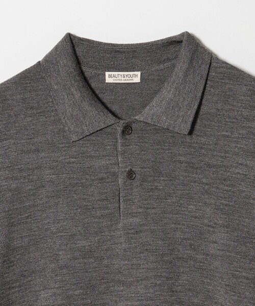 BEAUTY&YOUTH UNITED ARROWS（ビューティーアンドユースユナイテッドアローズ）の「SUPER130 ウール ポロニット ウォッシャブル（ポロシャツ・メンズ・グレー系/ブラック・M/S/L/XL）」の11枚目の写真