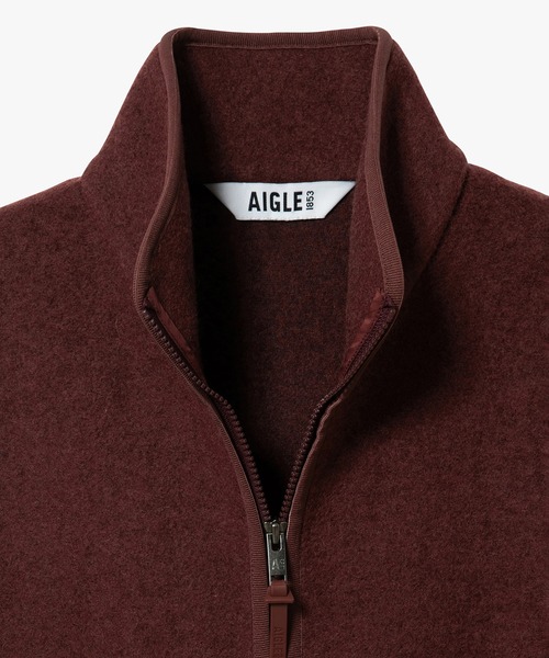 AIGLE（エーグル）の「メリノウールブレンド スタンドカラーフリースベスト T-KIT（その他アウター・メンズ・モスグリーン/ダークネイビー/ブラウン・M/XL/L/S）」の2枚目の写真