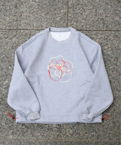 ATELANE（アテレーン）の「ATELANE / CVC裏起毛刺繍スウェット/フラワー/ハート/ドローコード（スウェット・メンズ・アッシュグレー/杢グレー/ブラック系その他/グレー系その他/グレー系その他2/ブラック・LARGE/MEDIUM）」の4枚目の写真