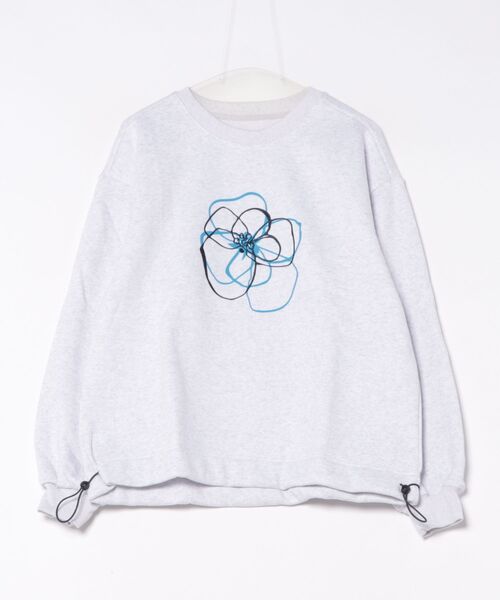 ATELANE（アテレーン）の「ATELANE / CVC裏起毛刺繍スウェット/フラワー/ハート/ドローコード（スウェット・メンズ・アッシュグレー/杢グレー/ブラック系その他/グレー系その他/グレー系その他2/ブラック・LARGE/MEDIUM）」の11枚目の写真