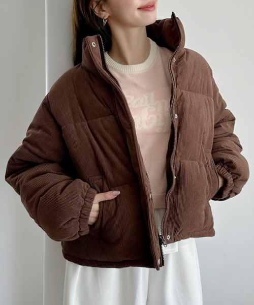 TREOVER（トレオーバー）の「季節感を纏うコーデュロイブルゾン（ブルゾン・レディース・チャコール/アイボリー/ブラウン・FREE）」の6枚目の写真