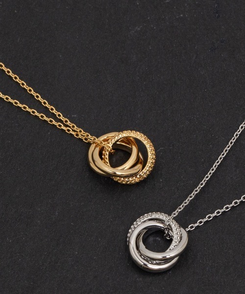 4°C ゴールドリングモチーフ ネックレス セール】3連 リング モチーフ ネックレス（ネックレス）｜kirakiraShop