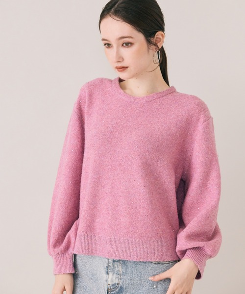 セール】フラワーモチーフ襟付きニット（ニット/セーター）｜Audie a