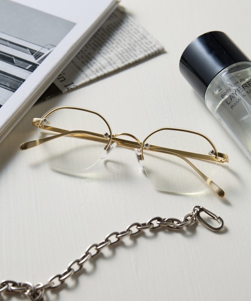 NOEYEDIA（ノーアイディア）の「【NOEYEDIA】ハーフリムアイウェア NE-440SP（メガネ・レディース・シルバー/ゴールド・FREE）」の2枚目の写真