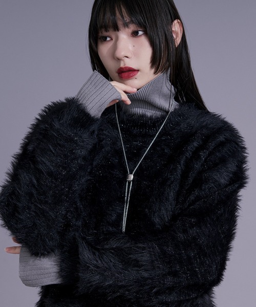 Ellno Loset（エルノロゼット）の「ラメシャギーニットプルオーバー（ニット/セーター・メンズ・ブルー/ワインレッド/ブラック・LARGE/MEDIUM/SMALL）」の20枚目の写真