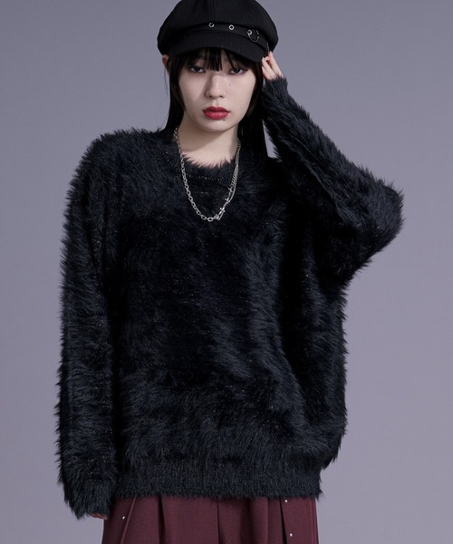 Ellno Loset（エルノロゼット）の「ラメシャギーニットプルオーバー（ニット/セーター・メンズ・ブルー/ワインレッド/ブラック・LARGE/MEDIUM/SMALL）」の13枚目の写真