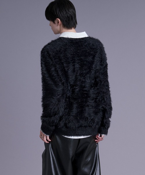 Ellno Loset（エルノロゼット）の「ラメシャギーニットプルオーバー（ニット/セーター・メンズ・ブルー/ワインレッド/ブラック・LARGE/MEDIUM/SMALL）」の9枚目の写真