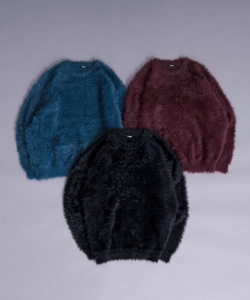 Ellno Loset（エルノロゼット）の「ラメシャギーニットプルオーバー（ニット/セーター・メンズ・ブルー/ワインレッド/ブラック・LARGE/MEDIUM/SMALL）」の18枚目の写真