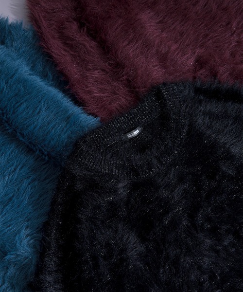 Ellno Loset（エルノロゼット）の「ラメシャギーニットプルオーバー（ニット/セーター・メンズ・ブルー/ワインレッド/ブラック・LARGE/MEDIUM/SMALL）」の16枚目の写真