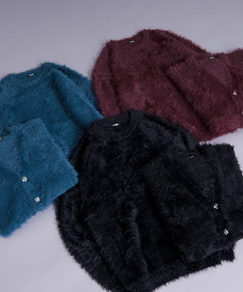 Ellno Loset（エルノロゼット）の「ラメシャギーニットプルオーバー（ニット/セーター・メンズ・ブルー/ワインレッド/ブラック・LARGE/MEDIUM/SMALL）」の17枚目の写真