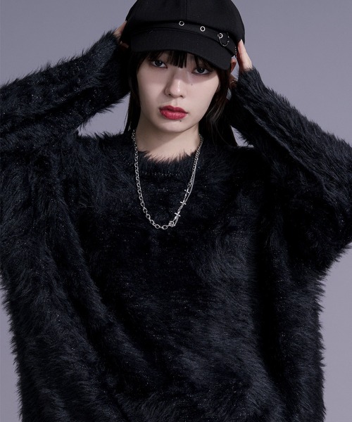 Ellno Loset（エルノロゼット）の「ラメシャギーニットプルオーバー（ニット/セーター・メンズ・ブルー/ワインレッド/ブラック・LARGE/MEDIUM/SMALL）」の12枚目の写真