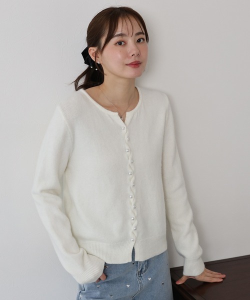 パールボタンラメカーディガン（カーディガン/ボレロ）｜BLUEEAST