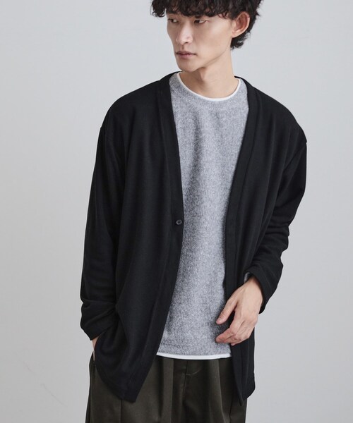 tk.TAKEO KIKUCHI（ティーケータケオキクチ）の「ウォームトッパーカーディガン（カーディガン/ボレロ・メンズ・ライトグレー/ネイビー/ブラック・02/03/04）」の2枚目の写真