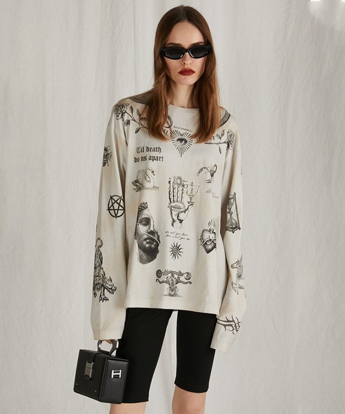 PRANK PROJECT（プランクプロジェクト）の「【Pre-Order】TATOOプリントロングスリーブTEE / Tatoo Printed Long Sleeve TEE（Tシャツ/カットソー・レディース・アイボリー・FREE）」の6枚目の写真