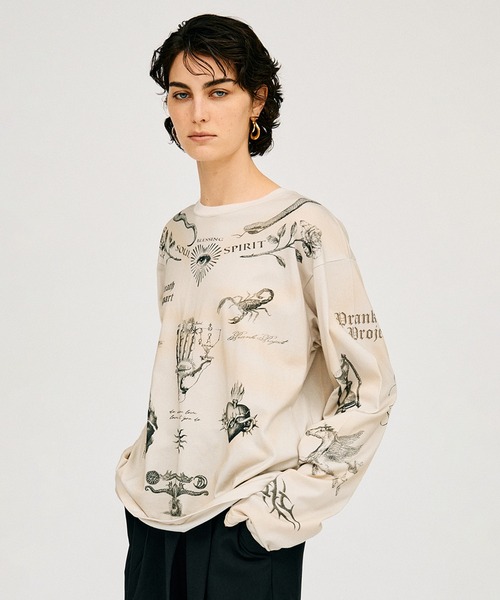 PRANK PROJECT（プランクプロジェクト）の「【Pre-Order】TATOOプリントロングスリーブTEE / Tatoo Printed Long Sleeve TEE（Tシャツ/カットソー・レディース・アイボリー・FREE）」の9枚目の写真