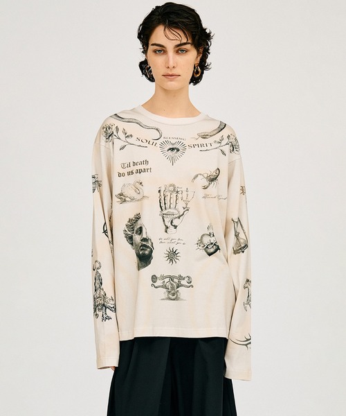 PRANK PROJECT（プランクプロジェクト）の「【Pre-Order】TATOOプリントロングスリーブTEE / Tatoo Printed Long Sleeve TEE（Tシャツ/カットソー・レディース・アイボリー・FREE）」の8枚目の写真