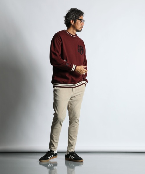 The DUFFER of ST.GEORGE（ザダファーオブセントジョージ）の「COLLEGE CREW NECK SWEAT：カレッジ クルーネック スウェット（スウェット・メンズ・ボルドー/グレー・MEDIUM/X-LARGE/LARGE）」の6枚目の写真