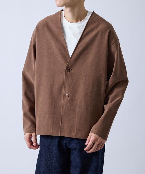 le cercle ADAM ET ROPE'（ルセルクルアダムエロペ）の「フェードツイルカーディガン（カーディガン/ボレロ・メンズ・ブラウン/グレー・M/LL/L）」の2枚目の写真