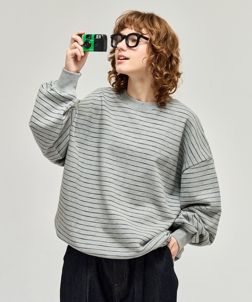 WETTEMPT（ウィテンプト）の「HEAVY WEIGHT BORDER SWEAT / ヘビーウェイトボーダースウェット（スウェット・メンズ・ネイビー/グレー/ブラック・LARGE/MEDIUM/SMALL）」の2枚目の写真