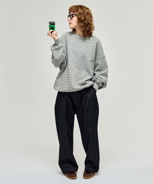 WETTEMPT（ウィテンプト）の「HEAVY WEIGHT BORDER SWEAT / ヘビーウェイトボーダースウェット（スウェット・メンズ・ネイビー/グレー/ブラック・LARGE/MEDIUM/SMALL）」の12枚目の写真