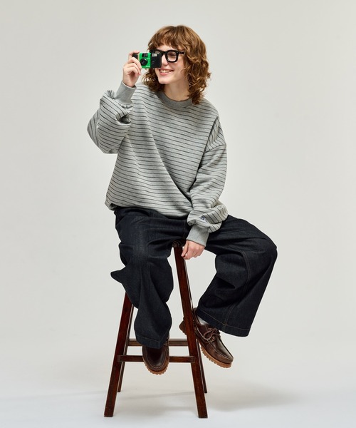 WETTEMPT（ウィテンプト）の「HEAVY WEIGHT BORDER SWEAT / ヘビーウェイトボーダースウェット（スウェット・メンズ・ネイビー/グレー/ブラック・LARGE/MEDIUM/SMALL）」の16枚目の写真