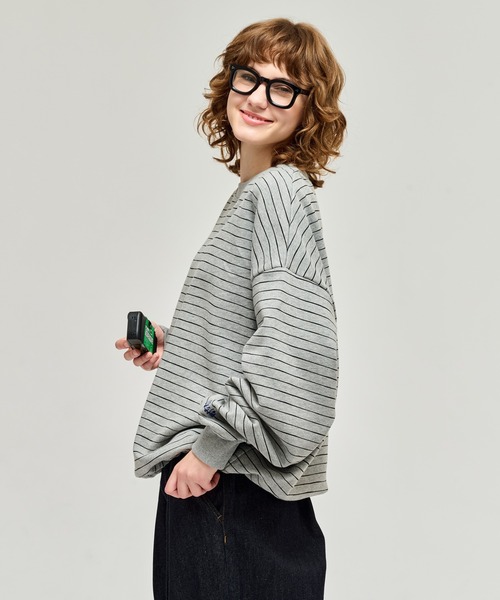 WETTEMPT（ウィテンプト）の「HEAVY WEIGHT BORDER SWEAT / ヘビーウェイトボーダースウェット（スウェット・メンズ・ネイビー/グレー/ブラック・LARGE/MEDIUM/SMALL）」の6枚目の写真