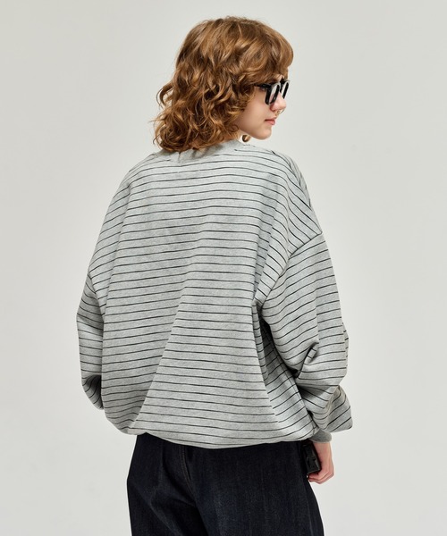 WETTEMPT（ウィテンプト）の「HEAVY WEIGHT BORDER SWEAT / ヘビーウェイトボーダースウェット（スウェット・メンズ・ネイビー/グレー/ブラック・LARGE/MEDIUM/SMALL）」の7枚目の写真