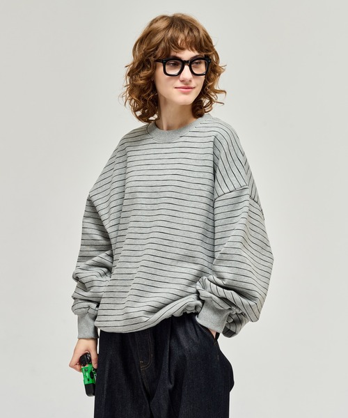 WETTEMPT（ウィテンプト）の「HEAVY WEIGHT BORDER SWEAT / ヘビーウェイトボーダースウェット（スウェット・メンズ・ネイビー/グレー/ブラック・LARGE/MEDIUM/SMALL）」の5枚目の写真