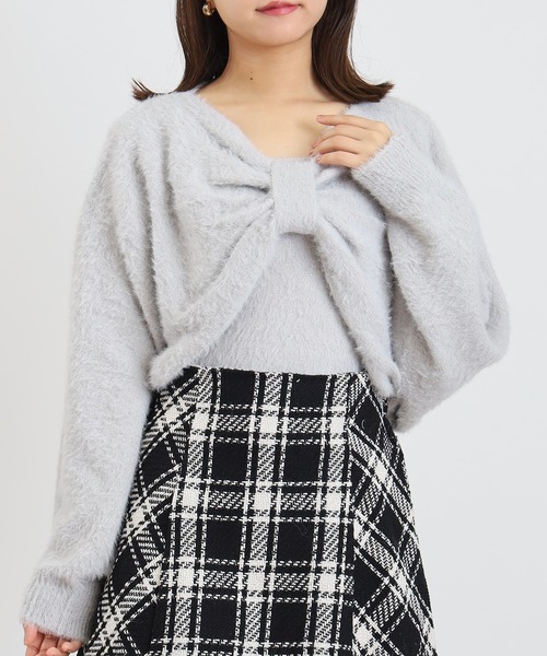 リボン風ボレロフェザーアンサンブル（その他トップス）｜ASTORIA