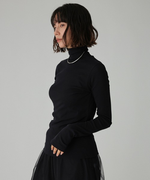 BABYLONE（バビロン）の「シアーフライスタートルネックプルオーバー（Tシャツ/カットソー・レディース・ホワイト/ブラック・フリー）」の2枚目の写真