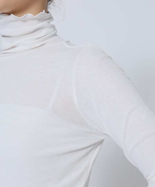 BABYLONE（バビロン）の「シアーフライスタートルネックプルオーバー（Tシャツ/カットソー・レディース・ホワイト/ブラック・フリー）」の22枚目の写真