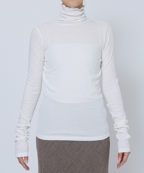 BABYLONE（バビロン）の「シアーフライスタートルネックプルオーバー（Tシャツ/カットソー・レディース・ホワイト/ブラック・フリー）」の17枚目の写真