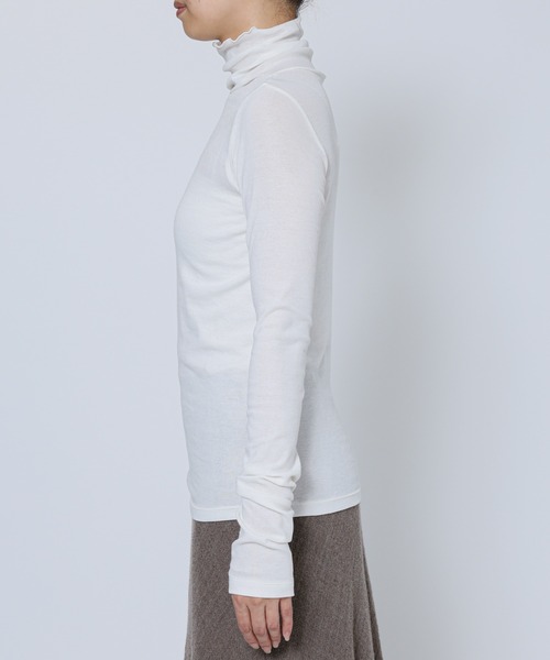 BABYLONE（バビロン）の「シアーフライスタートルネックプルオーバー（Tシャツ/カットソー・レディース・ホワイト/ブラック・フリー）」の18枚目の写真