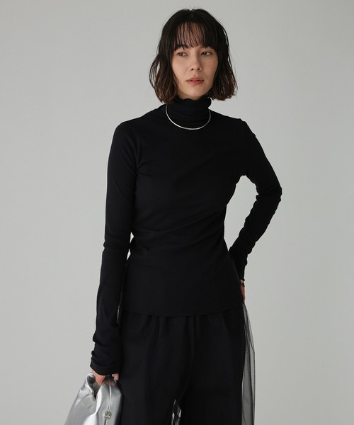 BABYLONE（バビロン）の「シアーフライスタートルネックプルオーバー（Tシャツ/カットソー・レディース・ホワイト/ブラック・フリー）」の3枚目の写真