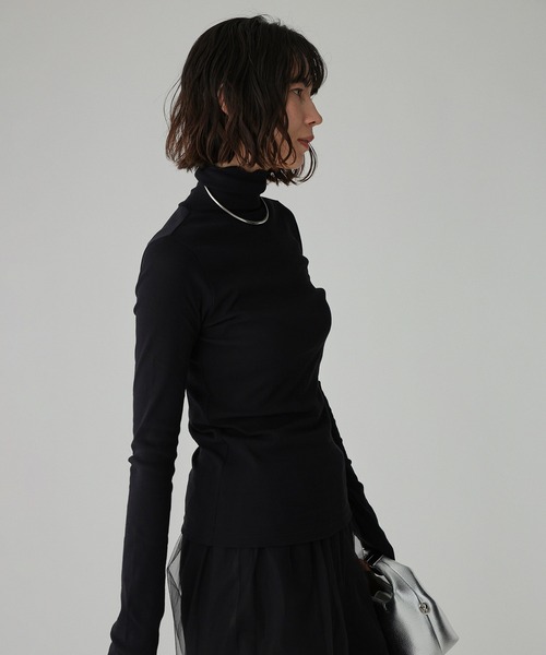 BABYLONE（バビロン）の「シアーフライスタートルネックプルオーバー（Tシャツ/カットソー・レディース・ホワイト/ブラック・フリー）」の5枚目の写真