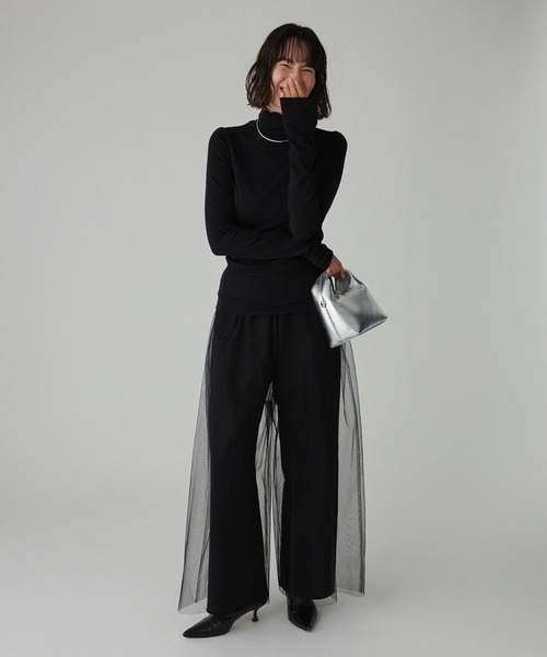 BABYLONE（バビロン）の「シアーフライスタートルネックプルオーバー（Tシャツ/カットソー・レディース・ホワイト/ブラック・フリー）」の7枚目の写真