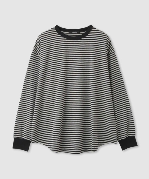 Mac-House(マックハウス)の「milli de l'air オーバーサイズボーダーカットソー(Tシャツ/カットソー・レディース・ブラウン系その他/ブラック系その他・M)」の9枚目の写真