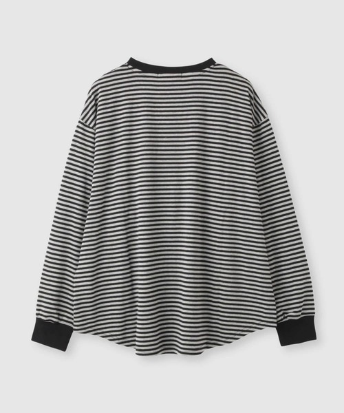 Mac-House(マックハウス)の「milli de l'air オーバーサイズボーダーカットソー(Tシャツ/カットソー・レディース・ブラウン系その他/ブラック系その他・M)」の11枚目の写真