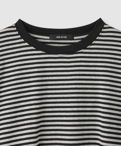 Mac-House(マックハウス)の「milli de l'air オーバーサイズボーダーカットソー(Tシャツ/カットソー・レディース・ブラウン系その他/ブラック系その他・M)」の12枚目の写真