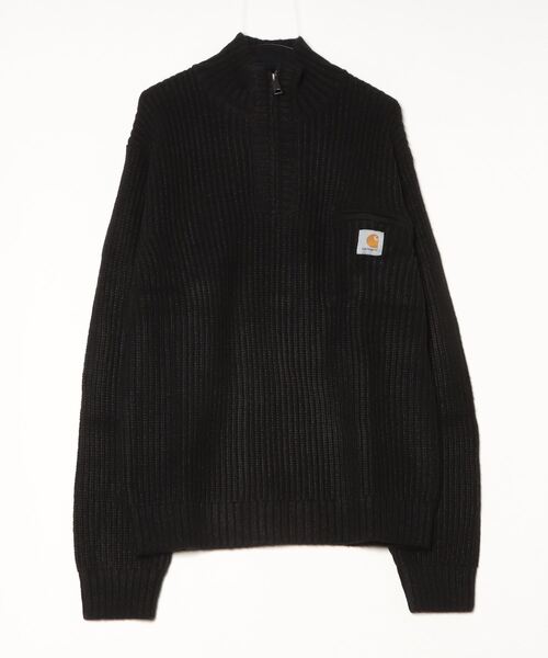 Carhartt WIP(カーハートダブリューアイピー)の「DETROIT HALF ZIP SWEATER(ニット/セーター・メンズ・ワイン/ブラック・LARGE/MEDIUM/SMALL)」の2枚目の写真