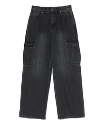 Cargo Wide Denim Pants BLACK (LP2DU388-076)